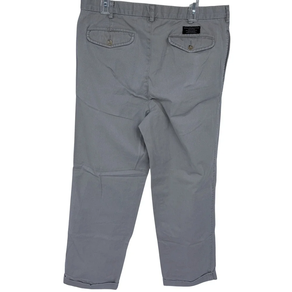 Mens Banana Republic Chino Pants Size 38R 100% Cotton Grayish Tan Khaki